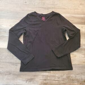 Faded glory XL 14-16 girls long sleeve black tee